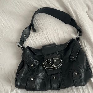 Authentic Valentino hand bag in black leather